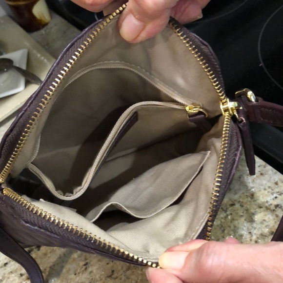 Small Talbots dark purple quilted shoulder bag main image 2